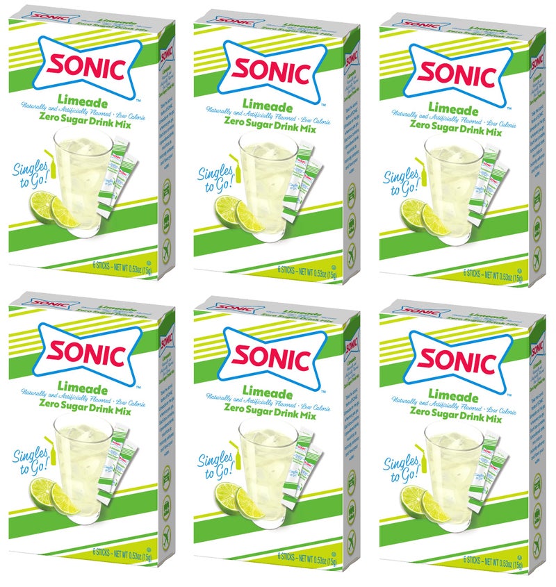 SINGLES TO GO! Sonic Limeade Singles to Go Drink Mix, Includes 6 Boxes with 6 Packets in Each Box, 36 Total Packets - Image 1